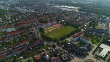Panorama Oyun Alanı Stargard Plac Majdanek Hava Görüntüsü Polonya. Yüksek kalite 4k görüntü