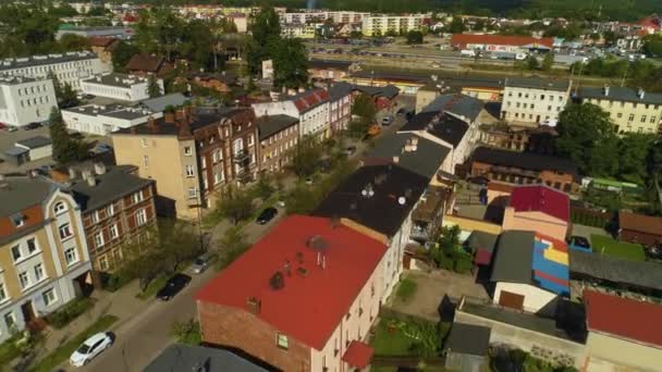Housing Estate Street Kopernika Wejherowo Domy Osiedle Aerial View Poland — Stock video