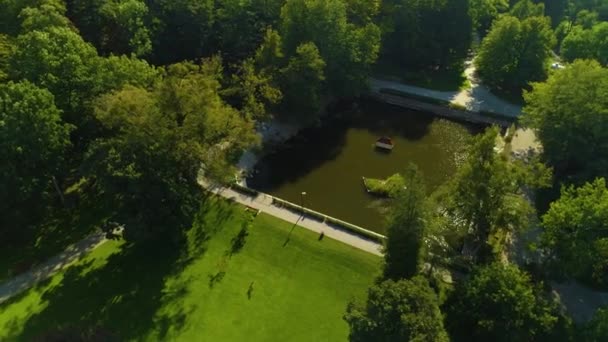 池中央公園博物館宮殿Wejherowo Muzum空中ビューポーランド 高品質4K映像 — ストック動画