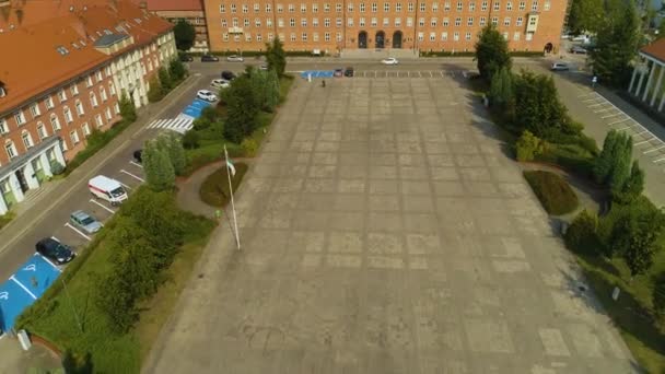 Plac Staszica Police School Pila Szkola Policji Aerial View Poland — Stock video