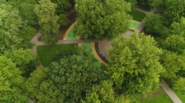 Park Przy Mdk Slupsk Hava Görüntüsü Polonya. Yüksek kalite 4k görüntü