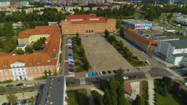 Plac Staszica Escuela Policía Pila Szkola Policji Vista Aérea Polonia — Vídeo de stock