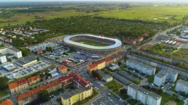 Jancarz Stadyumu Gorzow Wielkopolski Stadyumu Zuzlowy Hava Görüntülü Polonya. Yüksek kalite 4k görüntü