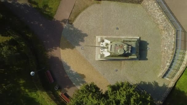 Kashubian Park Tank Wejherowo Czolg Park Kaszubski Aerial View Poland — Vídeo de Stock