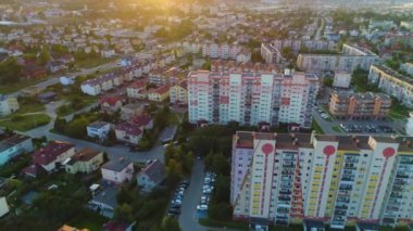 Güzel manzara Rumia Krajobraz Kuşatma Günbatımı Hava Görüntüsü Polonya. Yüksek kalite 4k görüntü