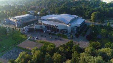 Spor Salonu Bydgoszcz Hala Sportowa Immobile Luczniczka Aerial View Poland. Yüksek kalite 4k görüntü