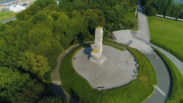 Westerplatte Monument Gdansk Pomnik Veduta Aerea Polonia Filmati Alta Qualità — Video Stock