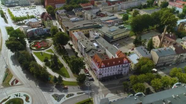 Площадь Победы Slupsk Plac Zwyciestwa Aerial View Poland Высококачественные Кадры — стоковое видео