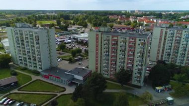 Anayasa Meydanı Pila Plac Konstytucji Hava Görüntüsü Polonya. Yüksek kalite 4k görüntü