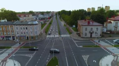 Crossroad Zwyciestwa Armii Krajowej Koszalin Hava Görüntüsü Polonya. Yüksek kalite 4k görüntü