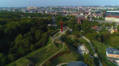 Çapraz Selamlama Dağı Gdansk Krzyz Gora Gradowa Hava Görüntüsü Polonya. Yüksek kalite 4k görüntü