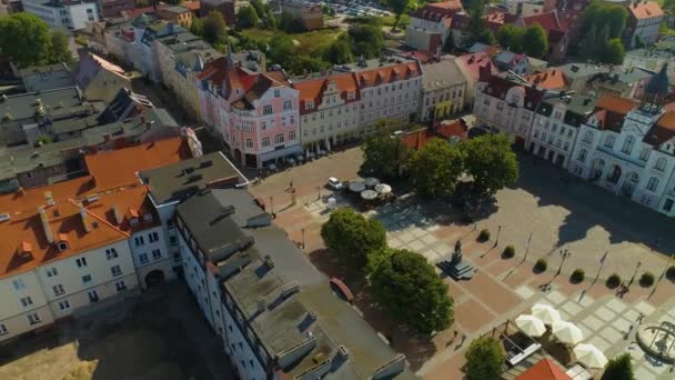 Plac Jakuba Wejhera Wejherowo Rynek Merkezi Pazar Meydanı Hava Görüntüsü — Stok video