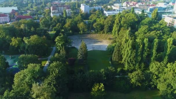 Λαογραφικό Πάρκο Στο Bydgoszcz Πάρκο Ludowy Aerial View Πολωνία Υψηλής — Αρχείο Βίντεο