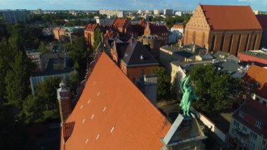 Üniversitenin Maksimum Plağı Mariana Rapackiego Torun Muzeum Hava Görüntüsü Polonya. Yüksek kalite 4k görüntü