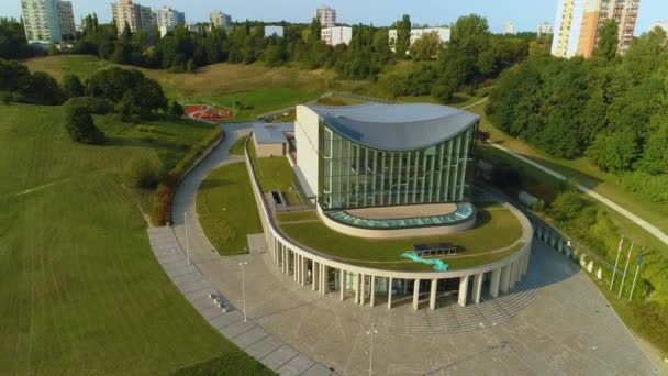美丽的爱乐乐团Gorzow Wielkopolski Filharmonia Aerial View Poland 高质量的4K镜头 — 图库视频影像