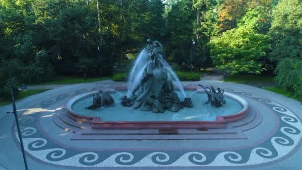 Fontaine Bydgoszcz Fontanna Potop Plac Wolnosci Vue Aérienne Pologne Images — Video