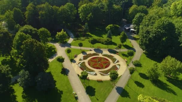 美しい中央公園Majkowskiego Wejherowo空の景色ポーランド 高品質4K映像 — ストック動画