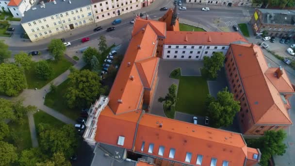 Oberes Geistliches Seminar Wloclawek Wyzsze Seminarium Duchowe Aerial Poland Hochwertiges — Stockvideo