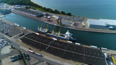 Yeni Port Gdansk Nowy Port Aerial View Poland. Yüksek kalite 4k görüntü