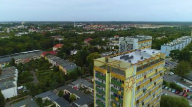 Koszalin Krajobraz 'ın Güzel Panorama Evi Bloki Havacılık Görünümü Polonya. Yüksek kalite 4k görüntü