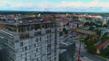 Olsztyn Otel W Budowie Hava Görünümü Polonya. Yüksek kalite 4k görüntü