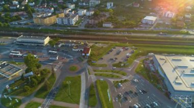 Tren İstasyonu Rumia Dworzec Kolejowy Hava Görüntüleme Polonya. Yüksek kalite 4k görüntü