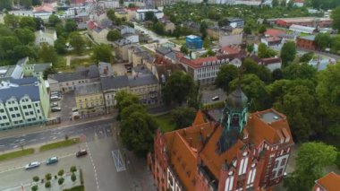 Council Slupsk Ratusz Urzad Miasta Plac Zwyciestwa Hava Görüntüsü Polonya. Yüksek kalite 4k görüntü