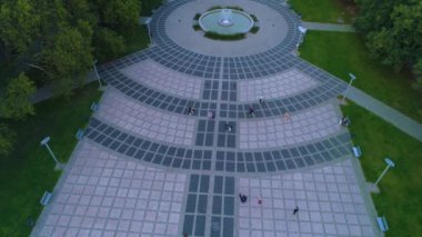 Grunwaldzki Meydanı Gorzow Wielkopolski Plac Hava Görüntüsü Polonya. Yüksek kalite 4k görüntü