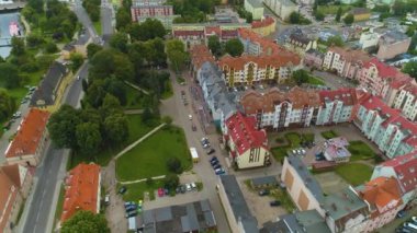 Park Aleja Niepodleglosci Pila Bulwary Brda Aerial View Poland. Yüksek kalite 4k görüntü
