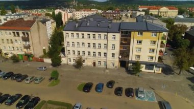 Yeşil Pazar Dükkanları Wloclawek Sklepy Zielony Rynek Hava Manzarası Polonya. Yüksek kalite 4k görüntü