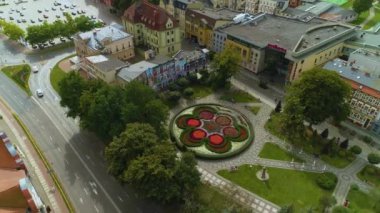 Kare Skwer Pierwszych Slupszczan Slupsk Hava Görüntüsü Polonya. Yüksek kalite 4k görüntü