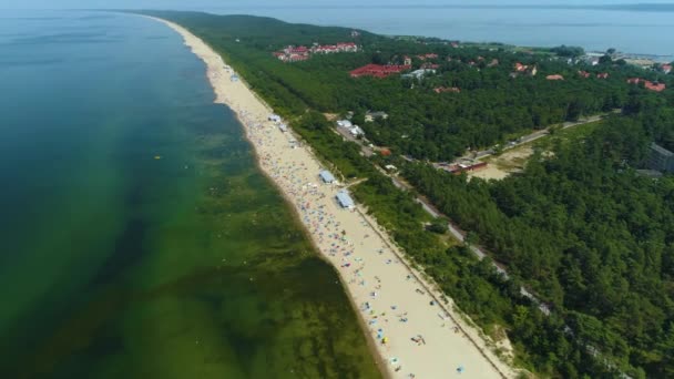 Όμορφο Τοπίο Krynica Morska Piekny Krajobraz Αεροφωτογραφία Πολωνία Υψηλής Ποιότητας — Αρχείο Βίντεο