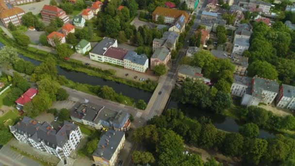 Güzel Manzara Slupia Baszta Czarownic Slupsk Hava Görüntüsü Polonya Yüksek — Stok video