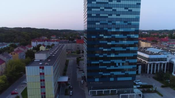 Jagiellonczyka Street Skyscraper Gorzow Wielkopolski Aerial View Poland 高质量的4K镜头 — 图库视频影像