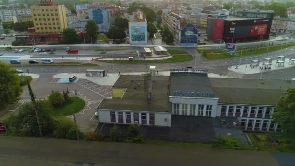 Estação Ferroviária Koszalin Dworzec Kolejowy Vista Aérea Polónia Imagens Alta — Vídeo de Stock