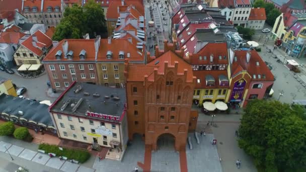 Old Town High Gate Olsztyn Stare Miasto Wysoka Brama Vista — Vídeos de Stock