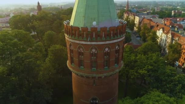 Водонапорная Башня Старый Город Видом Польшу Высококачественные Кадры — стоковое видео