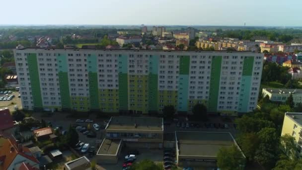 全景公寓摩天大楼房地产Stargard Osiedle Domy Aerial View波兰 高质量的4K镜头 — 图库视频影像
