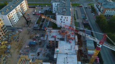 Gökdelen Rumia Budowa Wiezowca Hava Görüntüsü Polonya. Yüksek kalite 4k görüntü