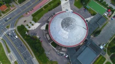 Spor Salonu Urania Olsztyn Hala Sportowa Spodek Havacılık Görünümü Polonya. Yüksek kalite 4k görüntü