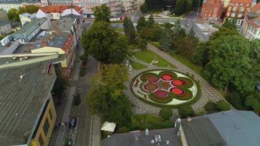 Kare Skwer Pierwszych Slupszczan Slupsk Hava Görüntüsü Polonya. Yüksek kalite 4k görüntü