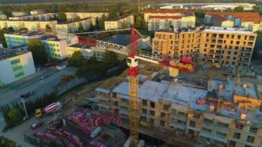 Gökdelen Rumia Budowa Wiezowca Hava Görüntüsü Polonya. Yüksek kalite 4k görüntü