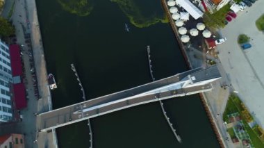 Ambersky Gözlem Çarkı Gdansk Kolo Widokowe Hava Görüntüsü Polonya. Yüksek kalite 4k görüntü