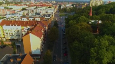 Rondo Free Square Stargard Plac Wolnosci Czarnieckiego Hava Görüntüsü Polonya. Yüksek kalite 4k görüntü