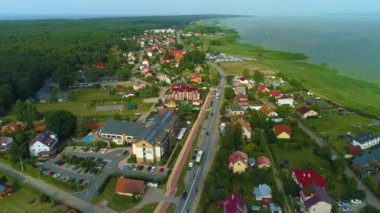 Güzel manzara Katy Rybackie Piekny Krajobraz Hava Görüntüsü Polonya. Yüksek kalite 4k görüntü