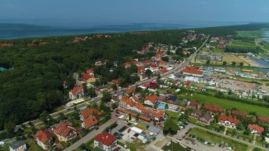 Güzel manzara Krynica Morska Piekny Krajobraz Hava Manzarası Polonya. Yüksek kalite 4k görüntü