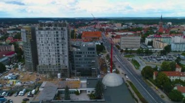 Olsztyn Otel W Budowie Hava Görünümü Polonya. Yüksek kalite 4k görüntü
