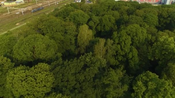 Street Ksiecia Barnima Stargard Tory Kolejowe Aerial View Poland Vysoce — Stock video