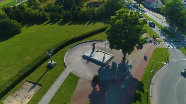 Pomník Jana Pawla Rumia Aerial View Polsko Vysoce Kvalitní Záběry — Stock video