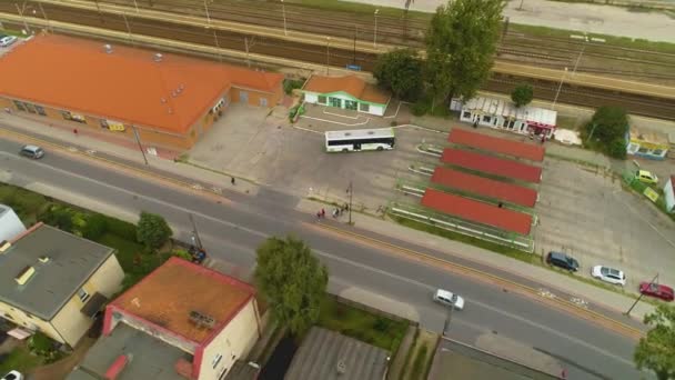 Autobusové Nádraží Wejherowo Dworzec Autobusowy Pks Aerial View Polsko Vysoce — Stock video